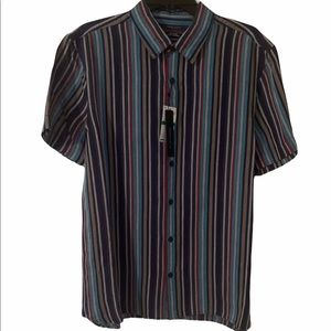 Perry Ellis sliming striped 2x spirts shirt NWT